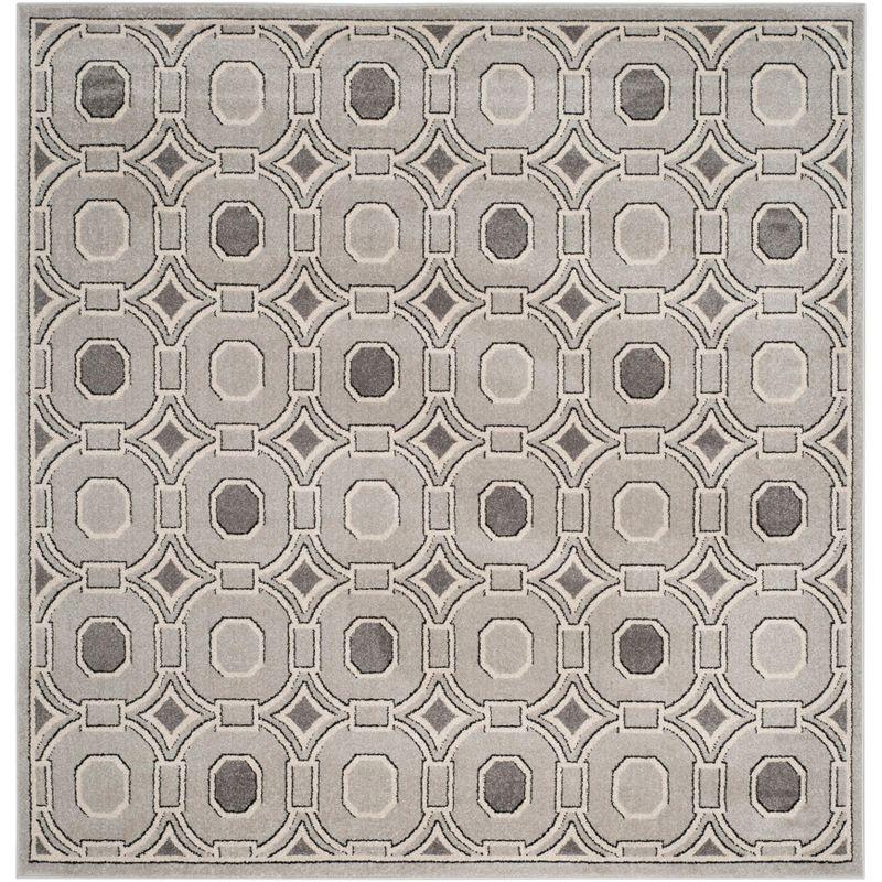Amherst AMT431 Power Loomed Indoor Area Rug - Light Grey/Ivory - 7'x7' - Safavieh