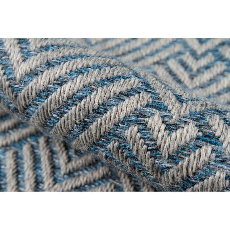 2'x10' Runner Como Bertrand Rug Blue - Momeni: Modern Geometric Indoor/Outdoor Medium Pile, 100% Polypropylene