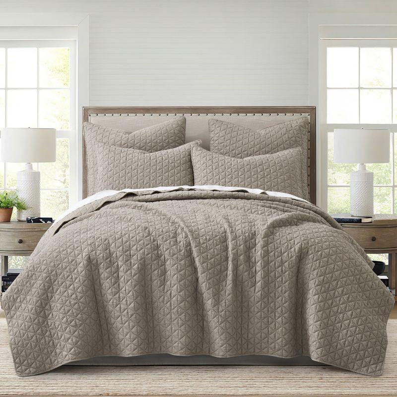 Rowan Tan Twin Quilt Set- HomThreads by Levtex Home