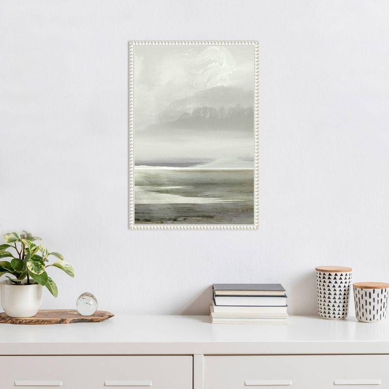 Amanti Art 16"x23" Lakes No 2 by Dan Hobday Framed Canvas Wall Art Print White: Serene Abstract Landscape