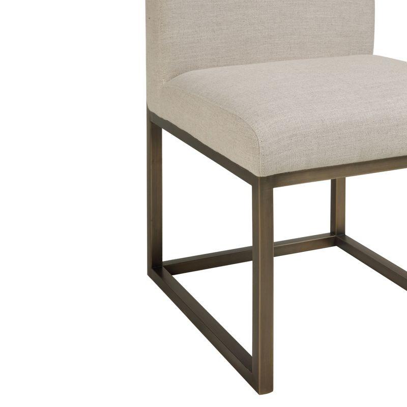 TOV Furniture Haute Linen Chair in Beige and Brass