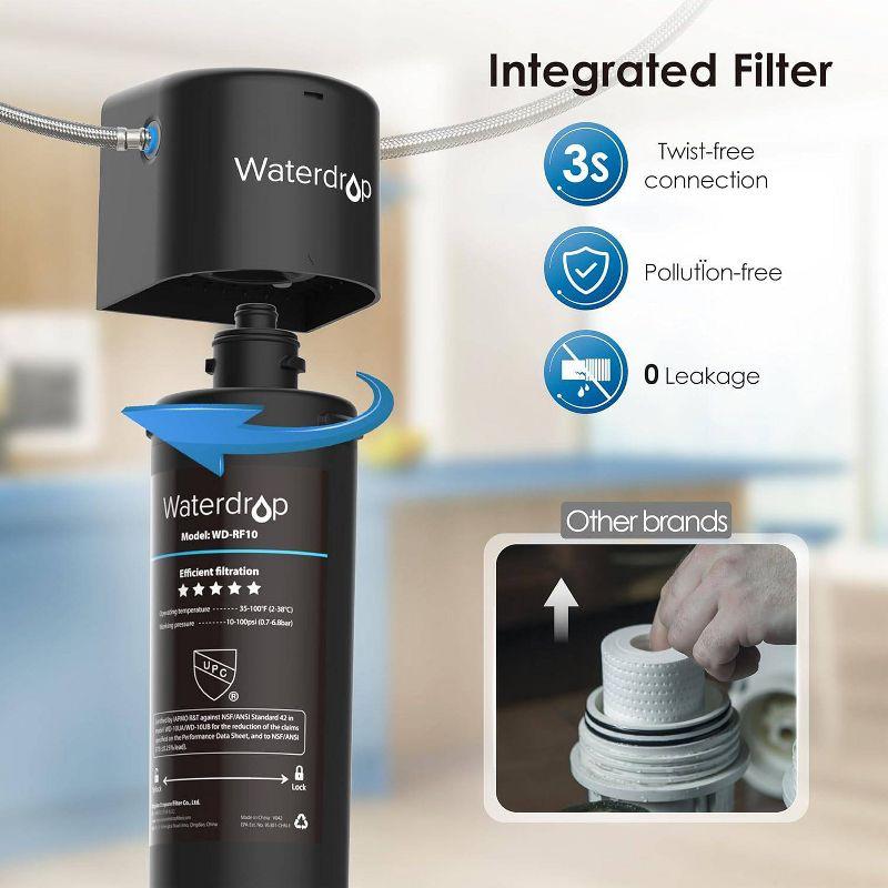 Waterdrop 10UA Under Sink Water Filter System, 8K Gallons, Reduces PFAS, PFOA/PFOS, Lead, Chlorine, Extra RF10 Replacement Filter