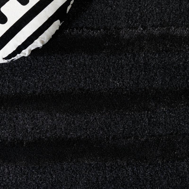 Hi-Lo Shag HLS202 Power Loomed Area Rug - Charcoal - 4'x6' - Safavieh.