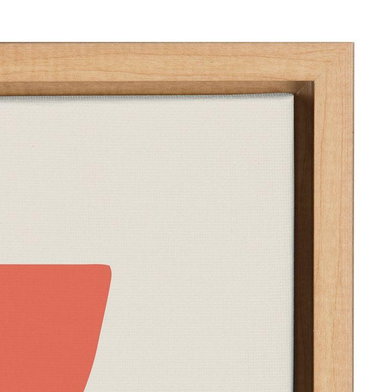 Mid-Century Succulents Abstract Canvas Wall Art in Natural Frame