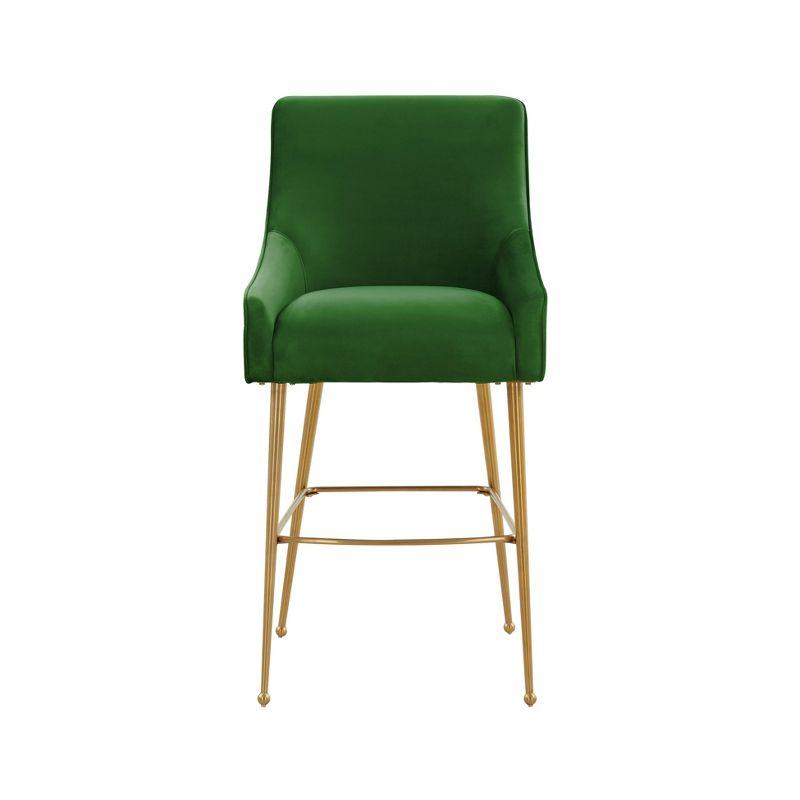 TOV Furniture Beatrix Velvet Stool Green Counter Height
