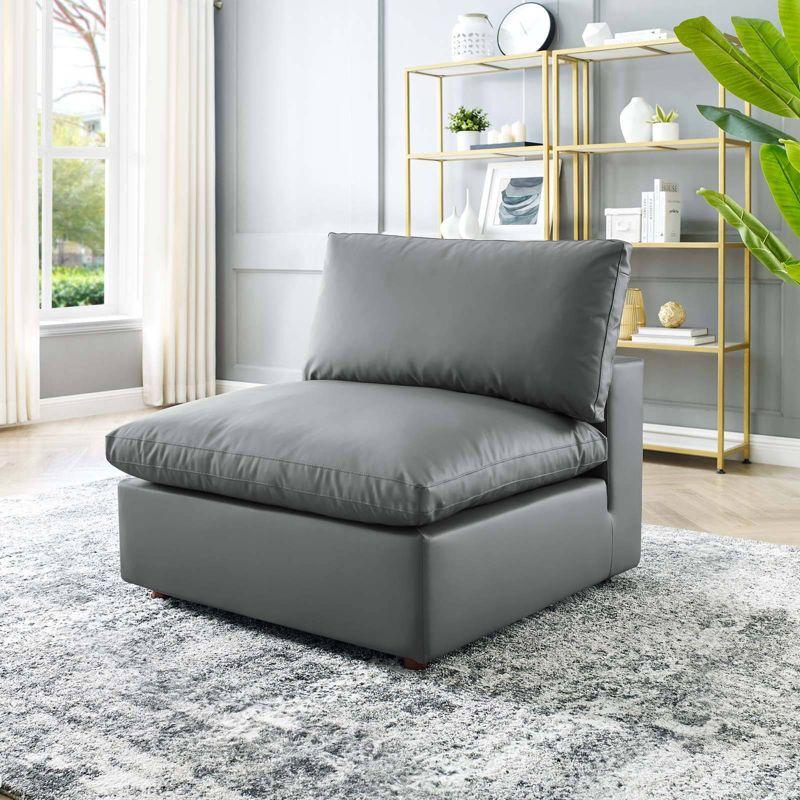 Modway Commix Down Filled Overstuffed Vegan Leather Armless Chair