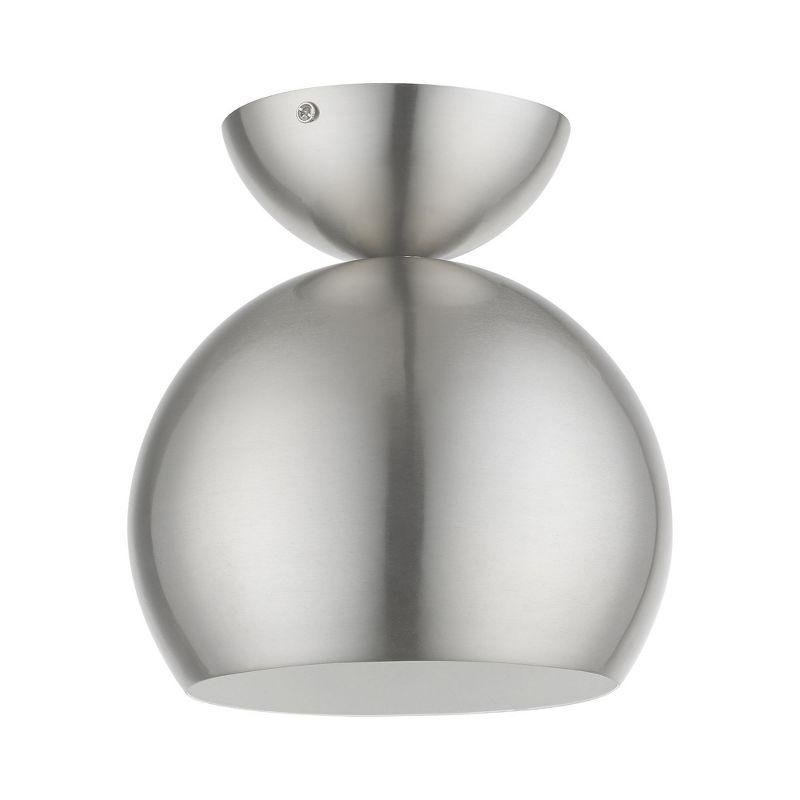 Livex Lighting Stockton 1 - Light Semi-Flush Mount in  Brushed Nickel/Polished Chrome