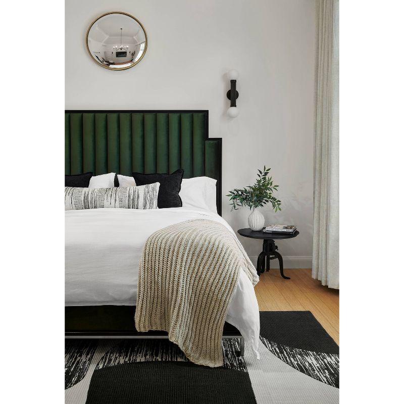 Momeni 2'3"x7'6" Xander Everly Machine Loomed Runner Rug Black: Geometric Pattern, Indoor, Low Pile, Polyester & Polypropylene