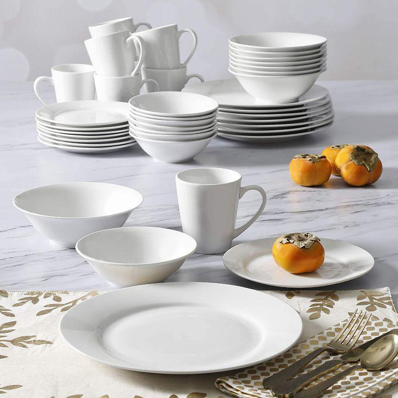 Gibson Home Classic Porcelain Zen Buffet Round Dinnerware Set with Multi Sized Plates, Bowls, and Mugs