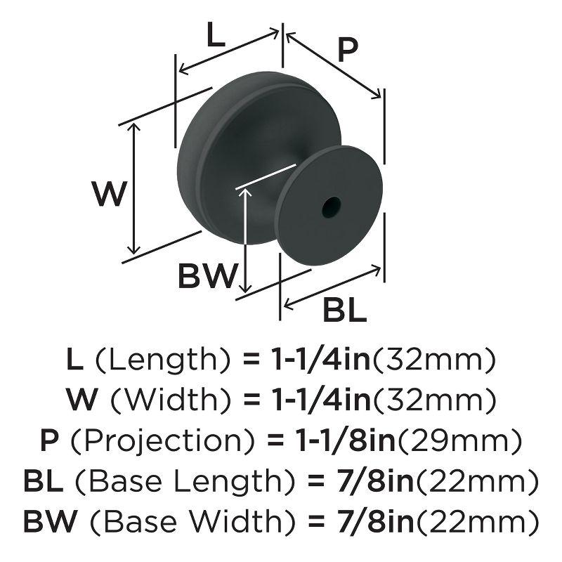 Amerock Renown Cabinet or Furniture Knob, 1-1/4 inch (32mm) Diameter