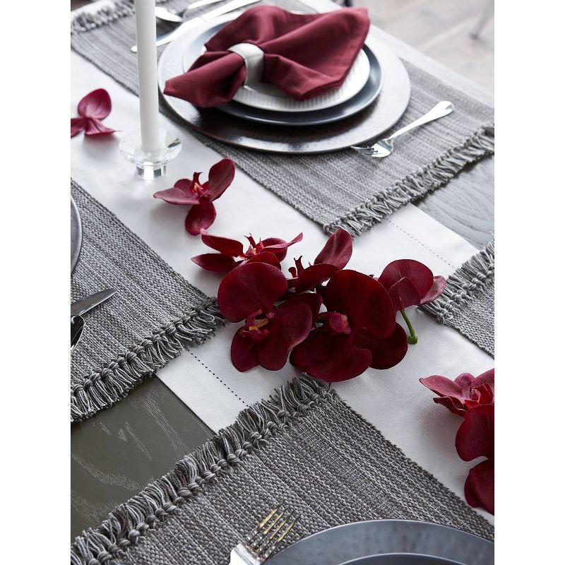 Gray Fringe Variegated Placemats (Set Of 6) - Design Imports