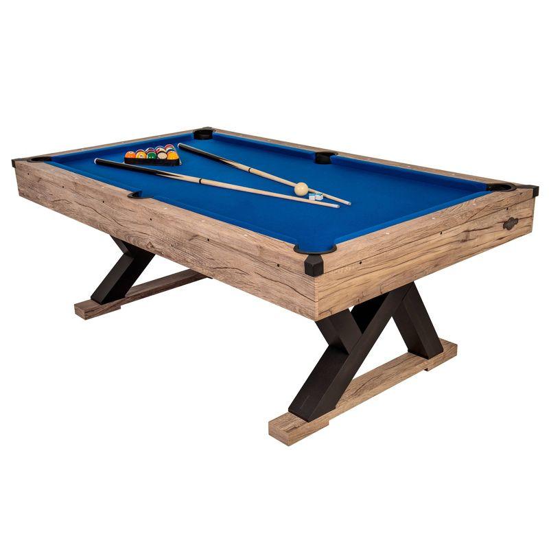 Rustic Blond 84" Kirkwood Billiard Table with Royal Blue Cloth