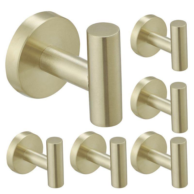 Brushed Gold Stainless Steel Wall Mounted J-Hook Set