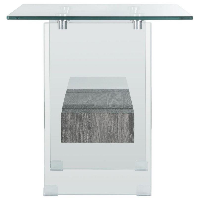 Kayley Glass Accent Table - ACC7001B - Glass/Black Oak - Safavieh