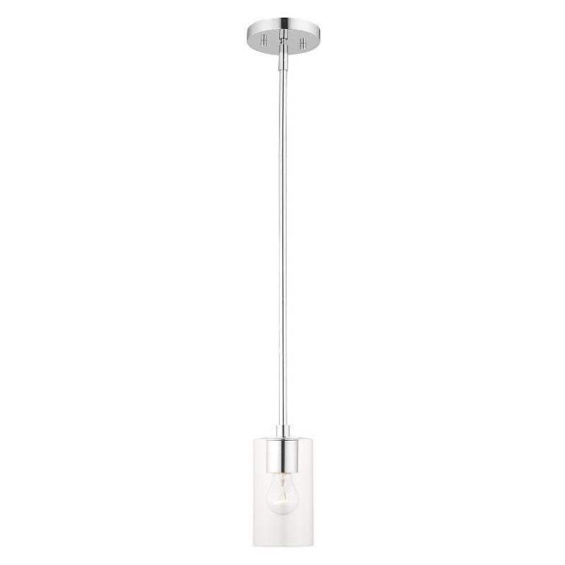 Zurich Polished Chrome Clear Glass Modern 1-Light Pendant