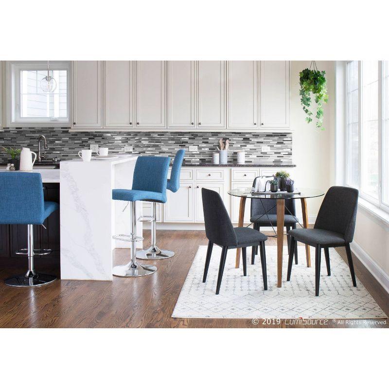 34" Trilogy Round Dining Table Walnut/Clear Glass - LumiSource: Mid-Century Modern Style, Seats 4