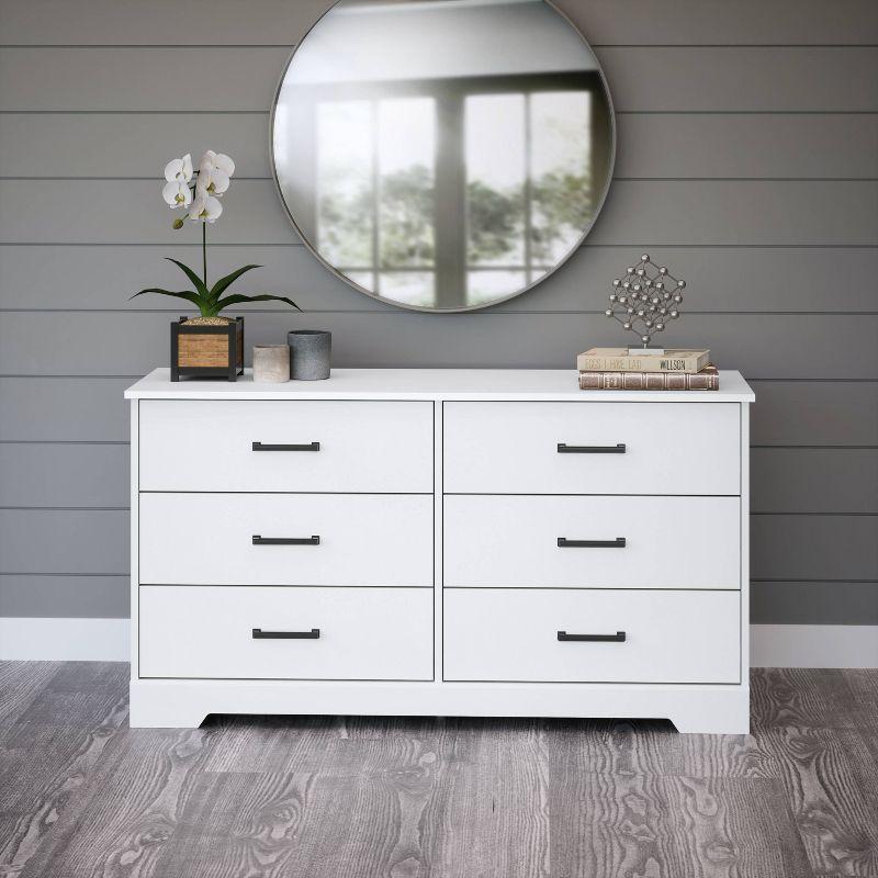 Prepac Rustic Ridge Farmhouse 6 Drawer Bedroom Dresser White