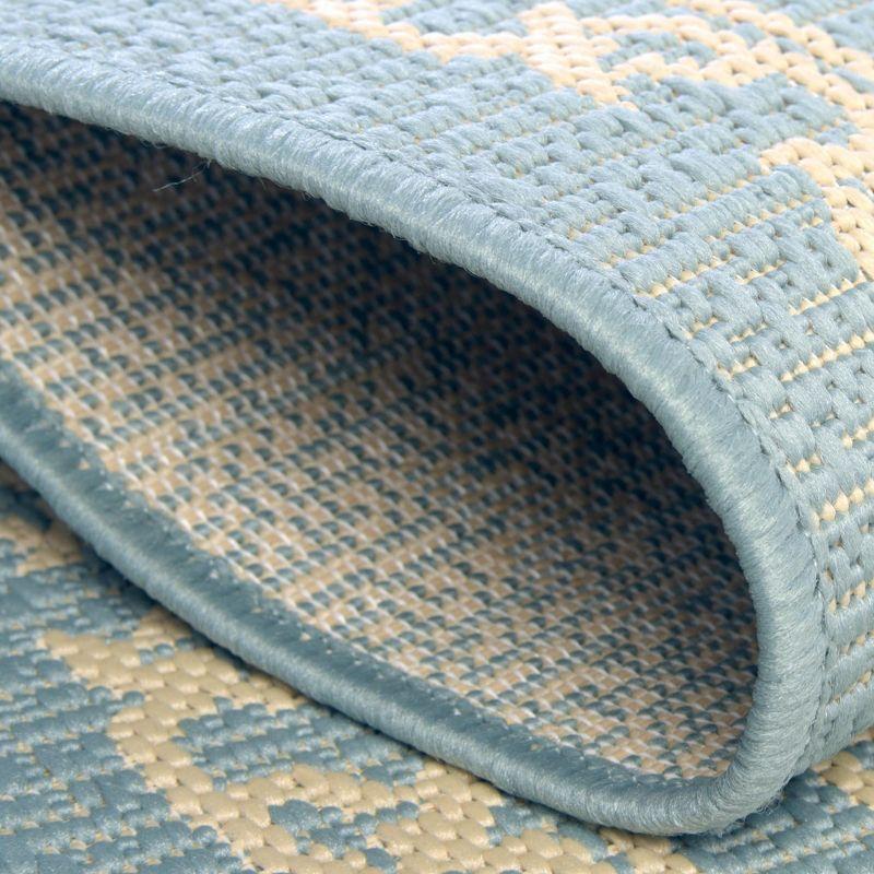 Unique Loom Outdoor Botanical Collection Area Rug - Allover (2'  x 3' 1" Rectangle Light Blue/Beige)