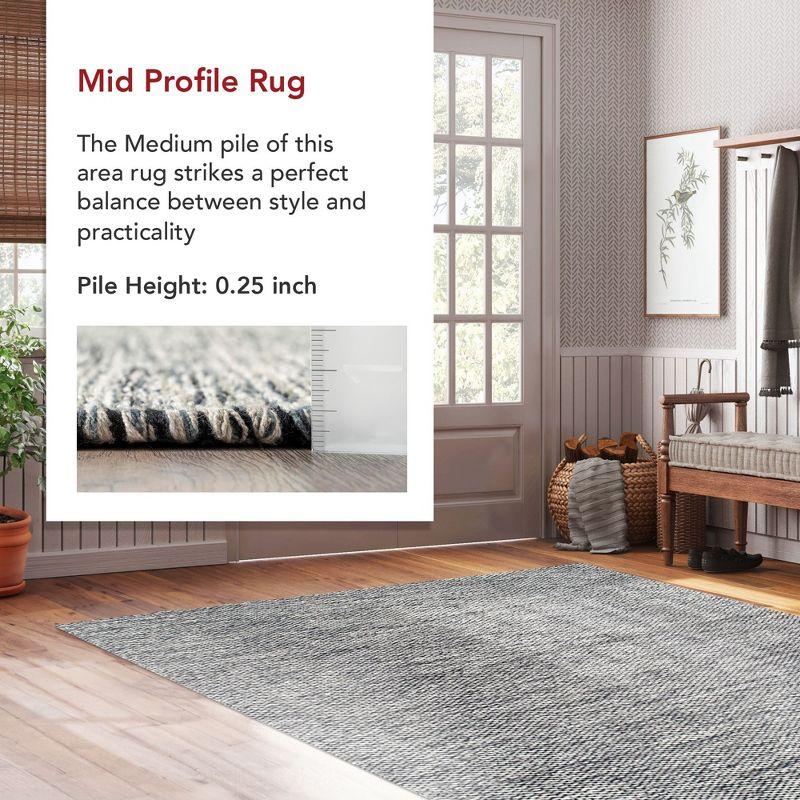 Gray 6' x 9' Handmade Cotton Flat Woven Area Rug