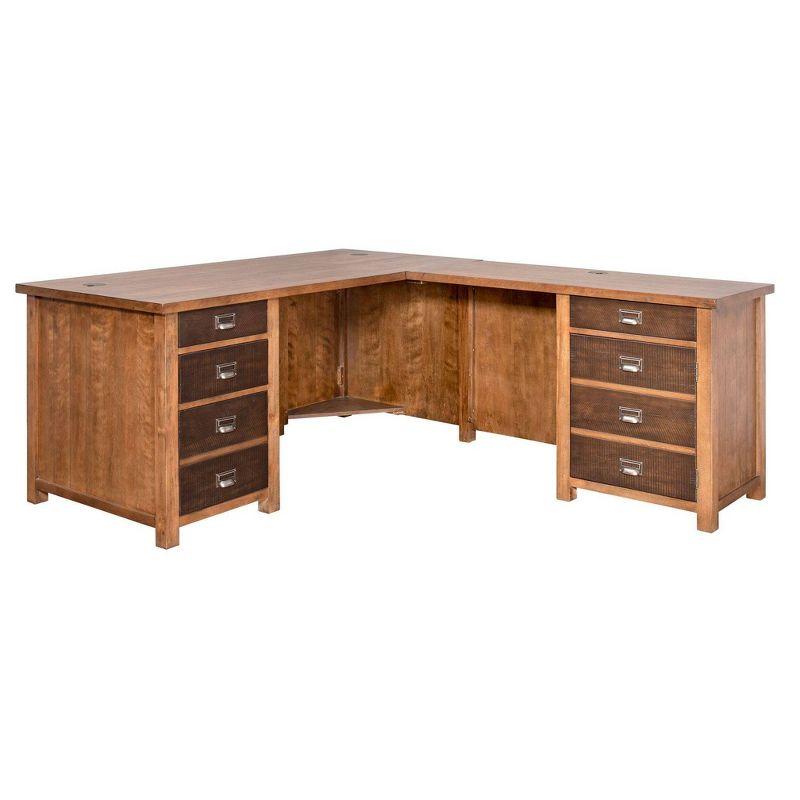 Heritage Wood L Desk and Return Brown - Martin Furniture