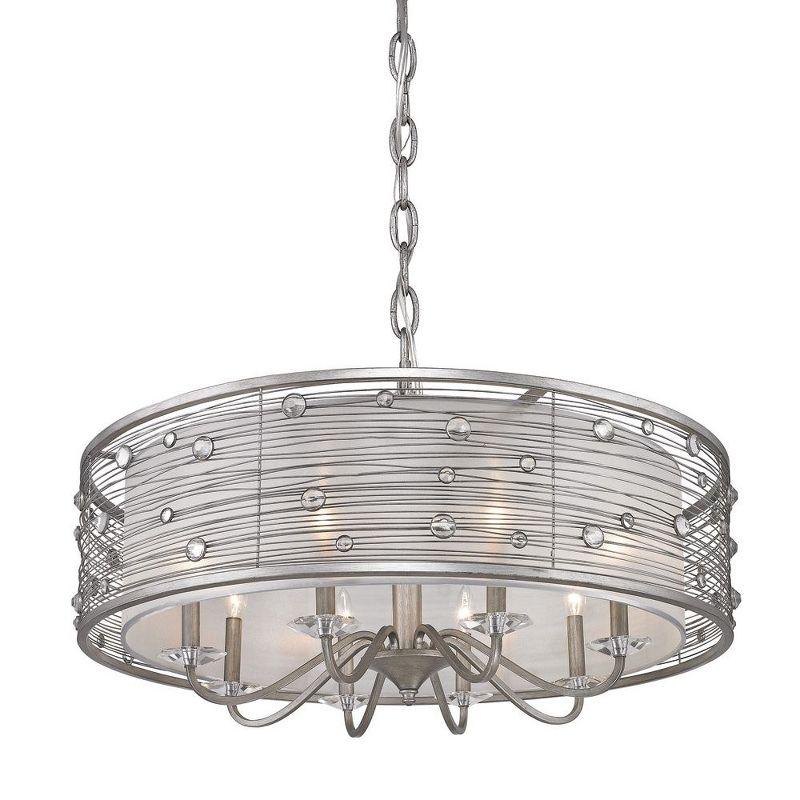 Golden Lighting Joia 8-Light Chandelier in Peruvian Silver with Sterling Mist