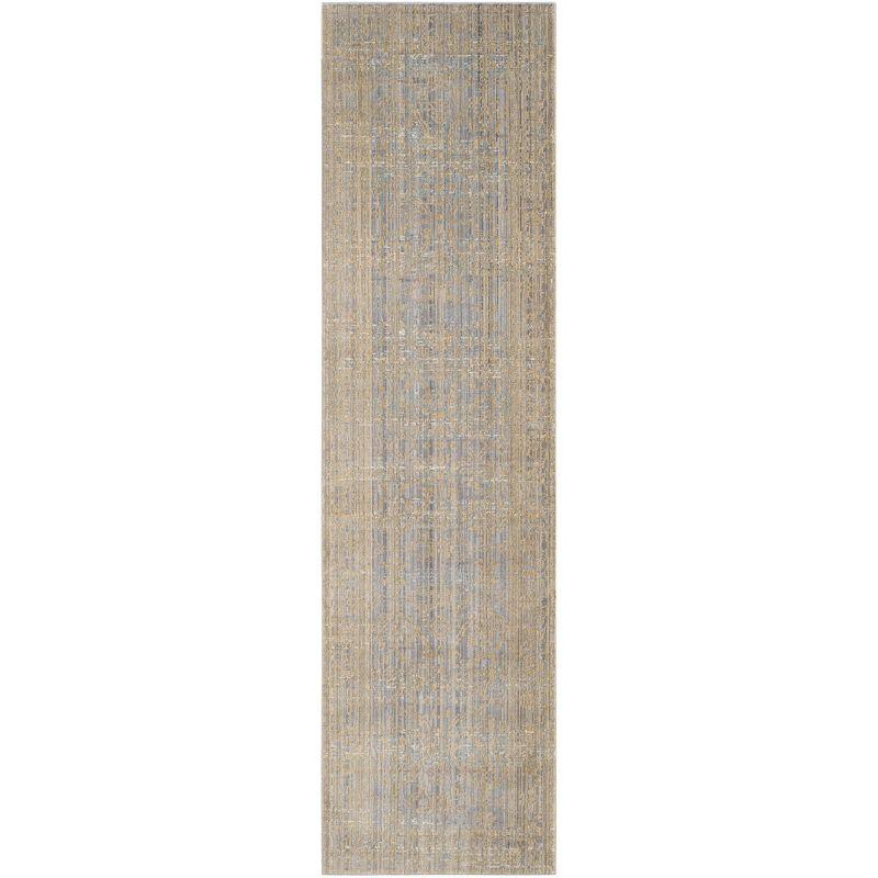 Valencia VAL104 Power Loomed Indoor Runner Rug - Grey/Gold - 2'3"x8' - Safavieh
