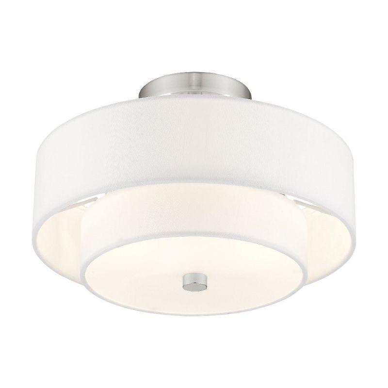 Livex Lighting Claremont 2 - Light Semi-Flush Mount in  Brushed Nickel