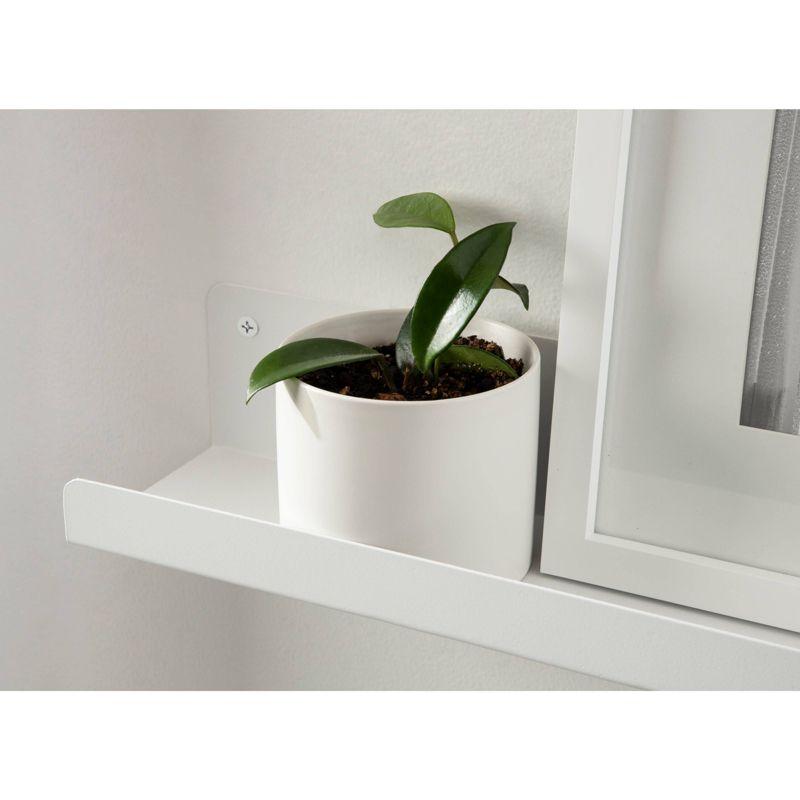 24" x 3" Mezzo Modern Metal Ledge Shelf Set White - Kate & Laurel All Things Decor