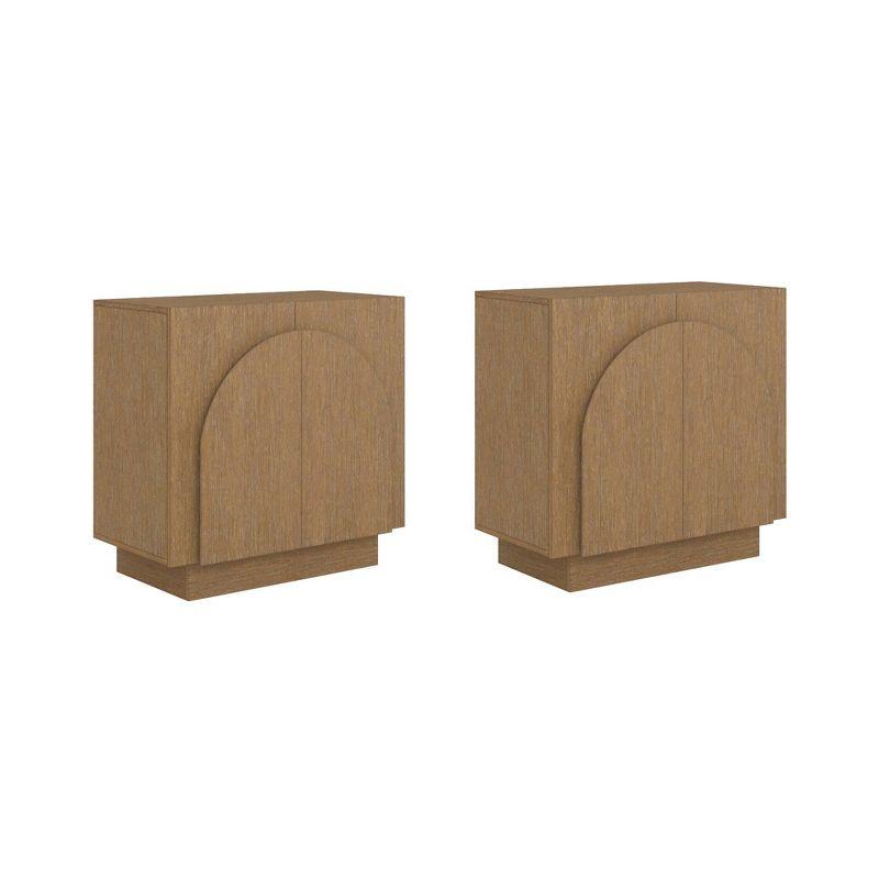 Iris Solid Wood TV Stand 2 - Door Accent Cabinet (2-Piece Set)