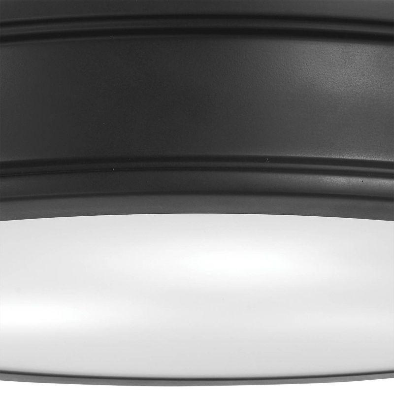 Minka Lavery Modern Ceiling Light Semi Flush Mount Fixture 19" Coal 3-Light Etched White Glass Shade for Bedroom Kitchen Bathroom