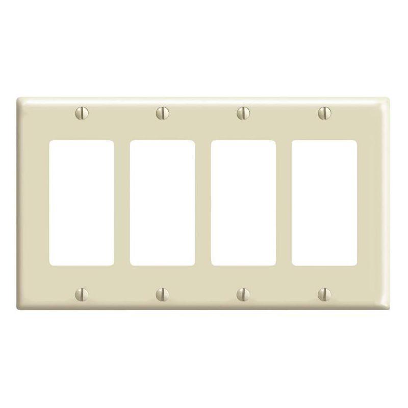 Ivory 4-Gang Thermoset Plastic Decorator Wall Plate