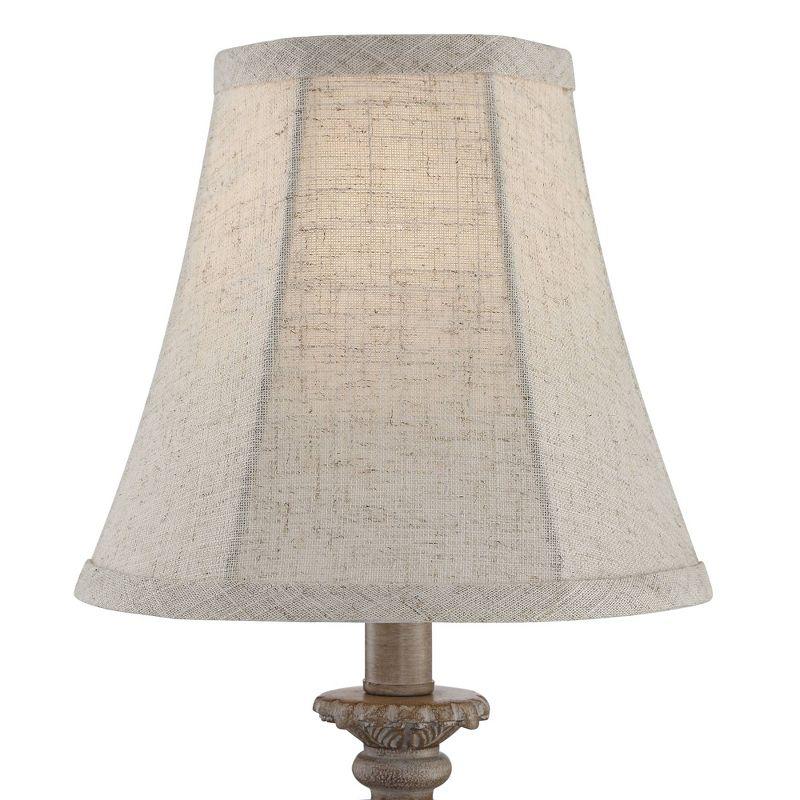 Regency Hill Cali Traditional Accent Table Lamps 19" High Set of 2 Antique Beige Off White Bell Shade for Bedroom Living Room Bedside Nightstand Kids
