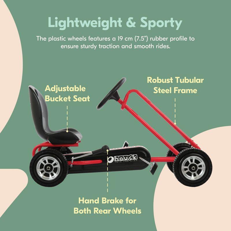 hauck Lightning Ergonomic Pedal Ride On Go Kart Toy for Boys and Girls