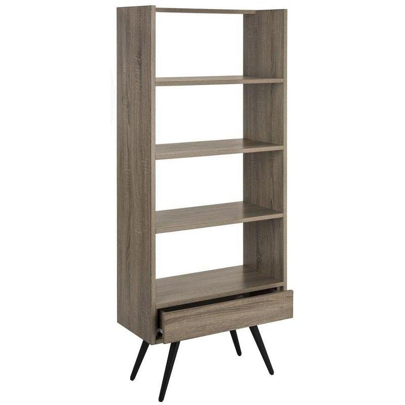 Terrence Retro Mid Century Wood Etagere - Light Brown/Black - Safavieh