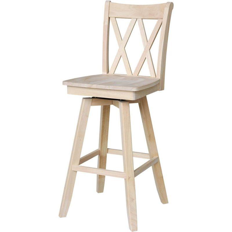 International Concepts Double  inchesX inches Back Bar Height Stool - With Swivel 30 inches Seat Height