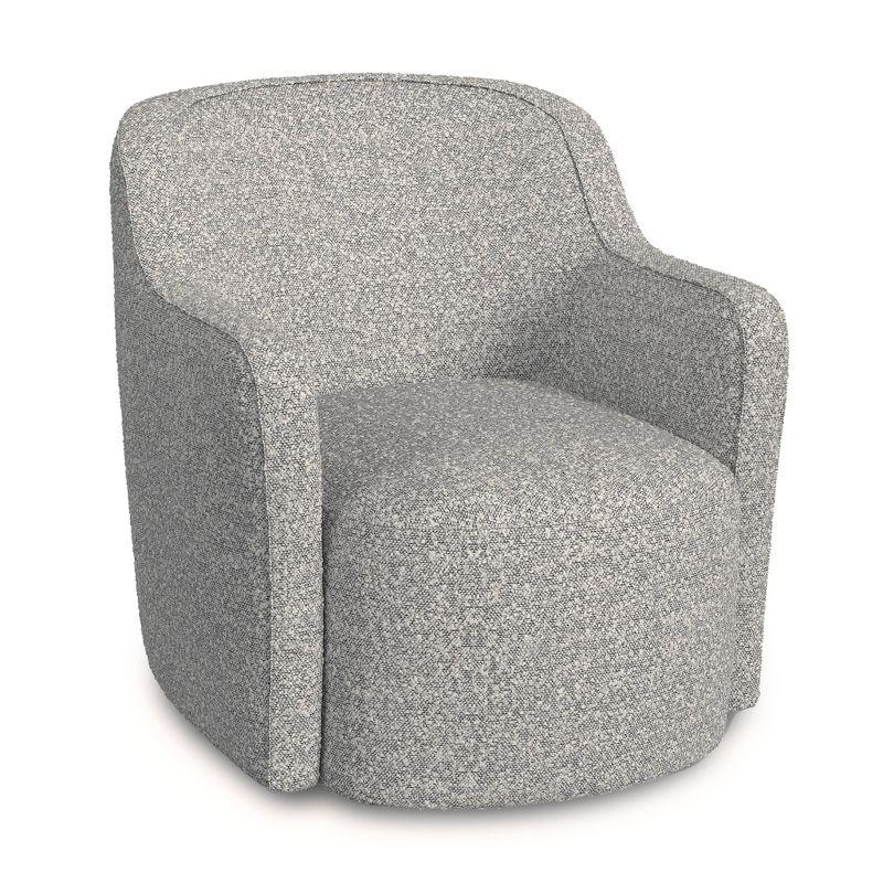 HomePop Upholstered Swivel Accent Chair White/Gray Boucle