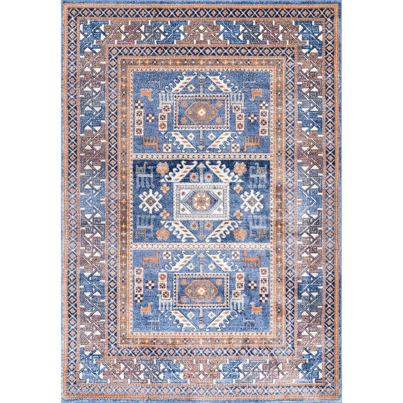 Nuloom Lorena Geometric 3x5 Accent Indoor Area Rug for Living Room Bedroom Dining Room Entryway Kitchen, Blue/Ivory