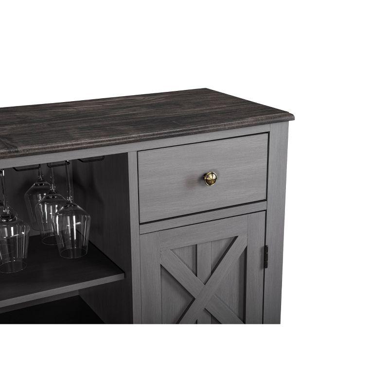 47" Wood Bar Cabinet with Brushed Nickel Knobs - Home Essentials