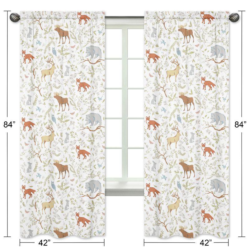 Woodland Toile Wildlife Semi-Sheer Rod Pocket Curtain Panels (Set of 2)