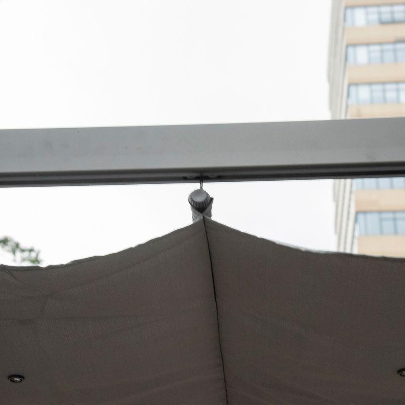 Outsunny Pergola with Retractable Shade Canopy, Aluminum
