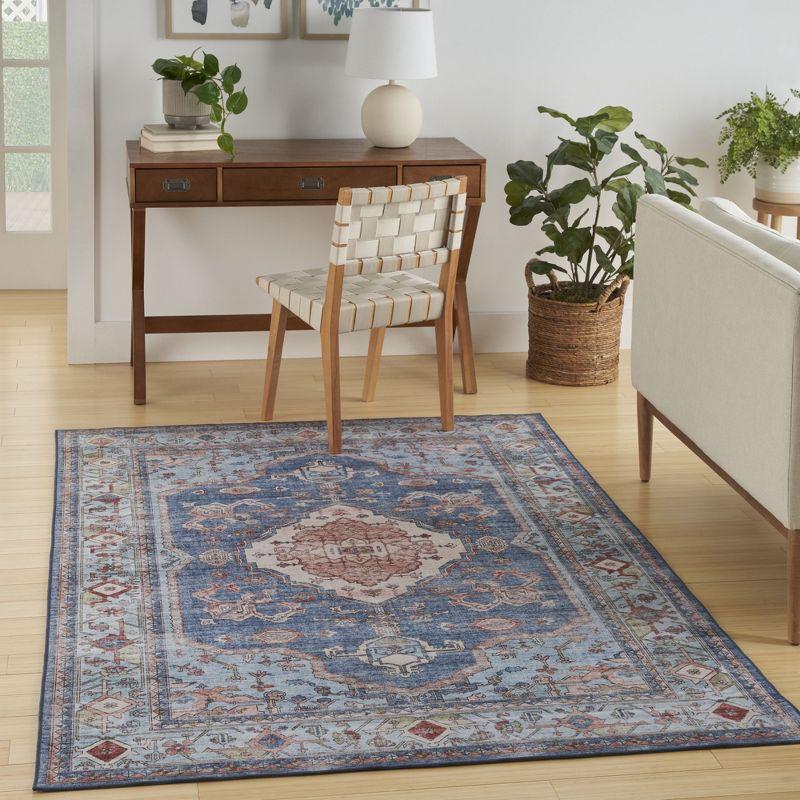 Nourison Fulton Bordered Medallion Non-Slip Flatweave Indoor Rug