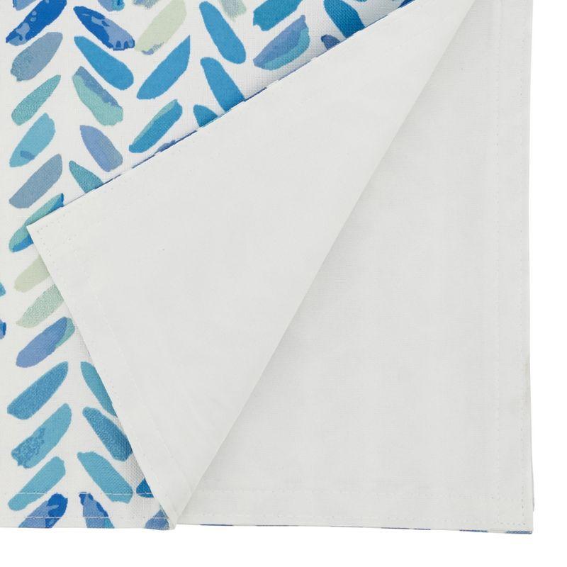 Blue Watercolor Chevron Polyester Table Runner