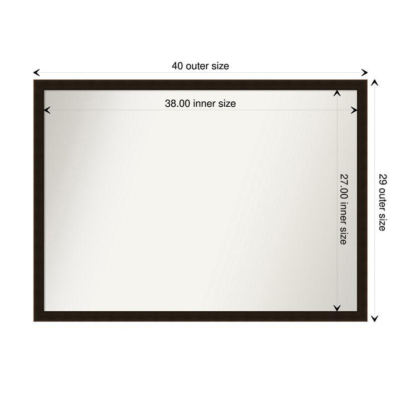 Amanti Art Espresso Brown Non-Beveled Wood Bathroom Wall Mirror 29 x 40 in.