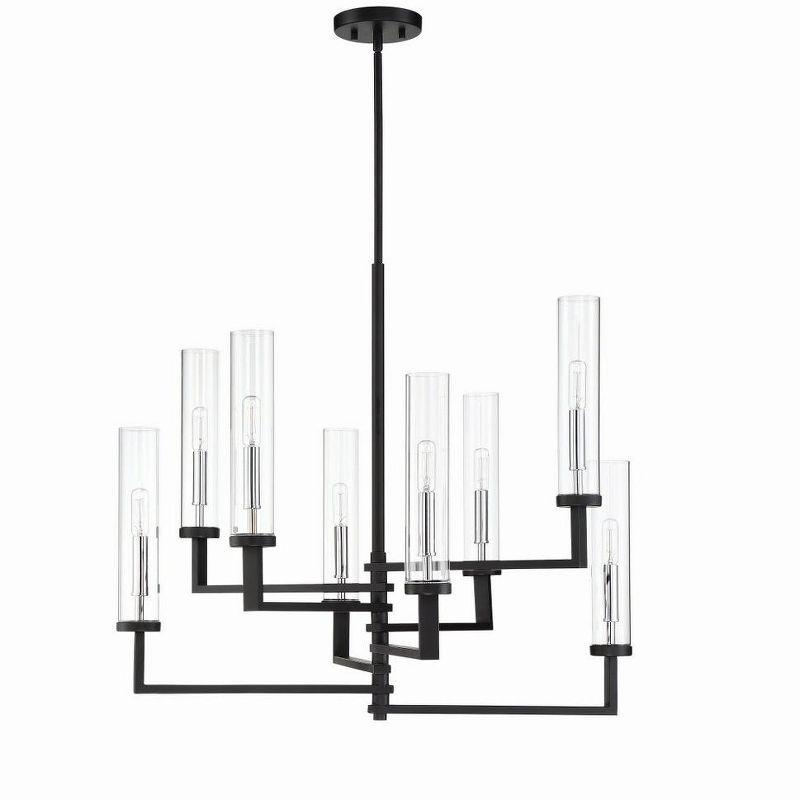 Savoy House Folsom 8 - Light Chandelier in  Matte Black/Polished Chrome