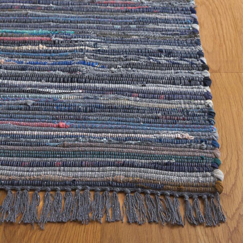 Rag Rug RAR121 Hand Woven Indoor Area Rug - 5'x8' - Ink/Multi - Safavieh