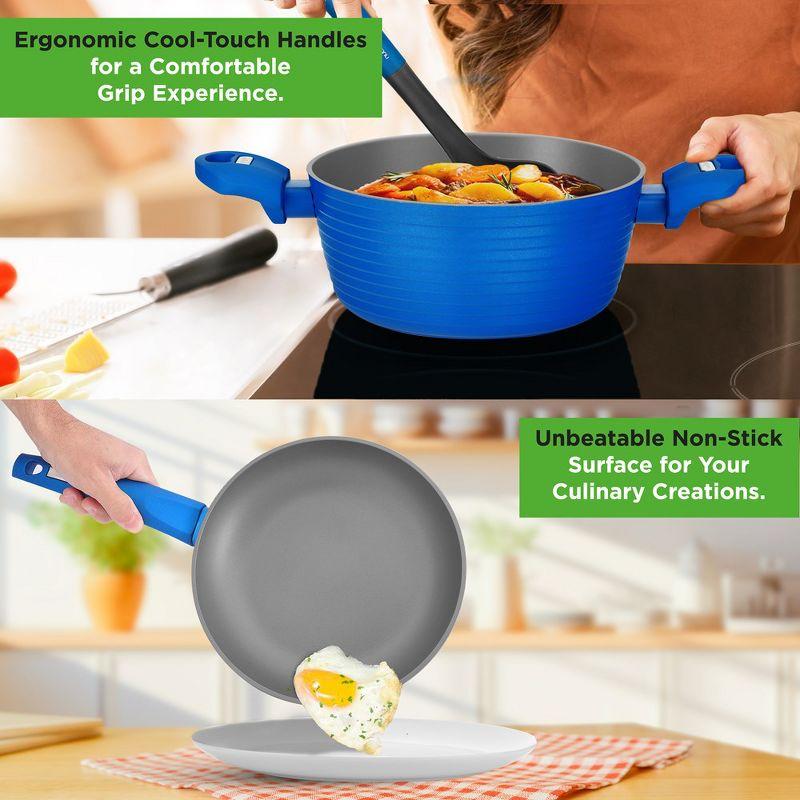 NutriChef 12 - Piece Non-Stick Aluminum Cookware Set