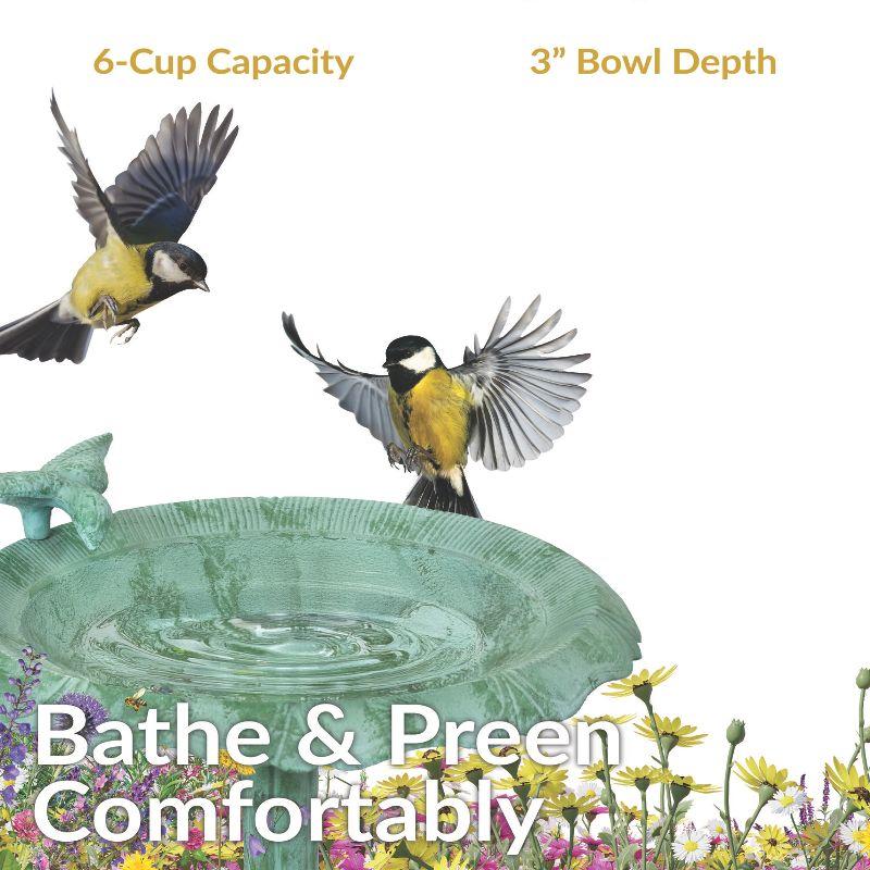 SunnyDaze Decor Garden Visitor Freestanding Cast Aluminum Outdoor Bird Bath & Reviews | Wayfair