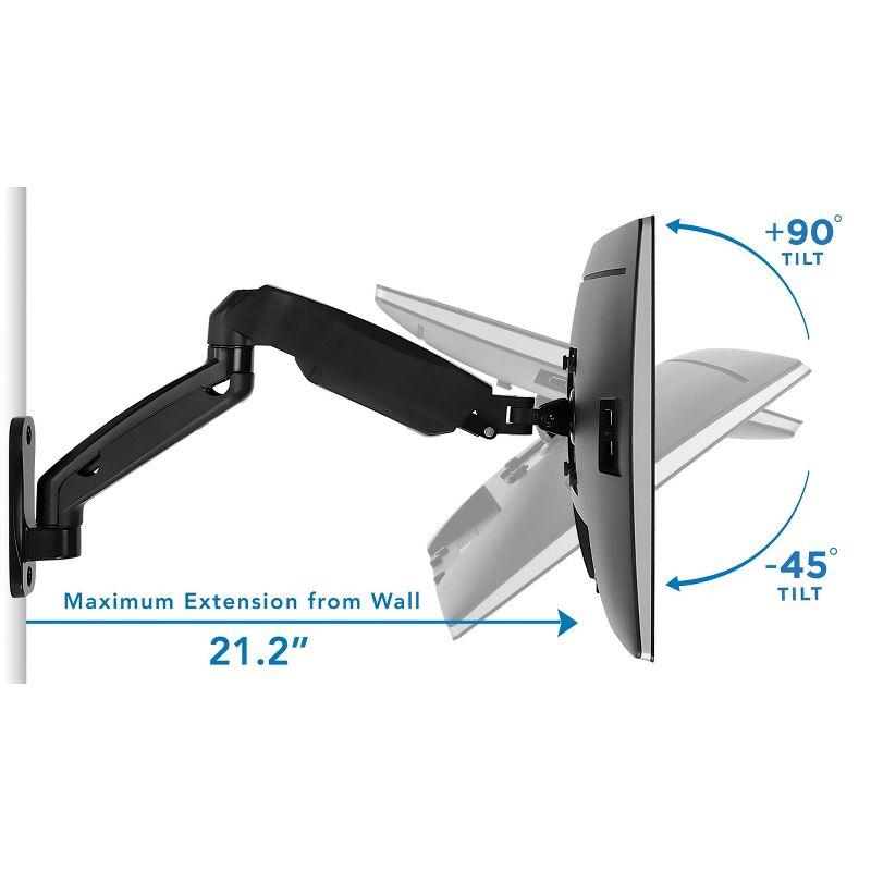 Mount-It! Wall Mount Monitor Arm, Full Motion Gas Spring Arm Fits 13 - 32 Inch Screens with 75 or 100 VESA Patterns, Camper RV Compatible