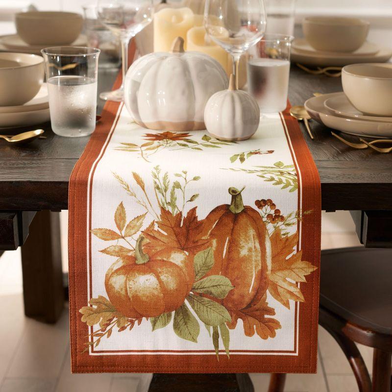 Autumn Pumpkin Grove Fall Polyester Table Runner