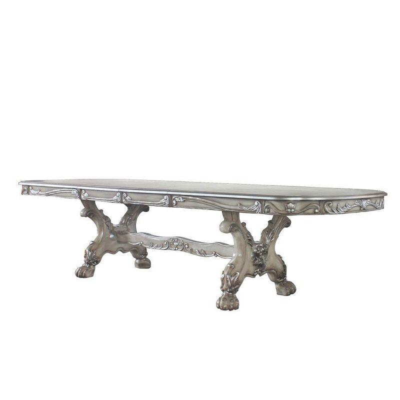 Vintage Bone White Reclaimed Wood Extendable Dining Table